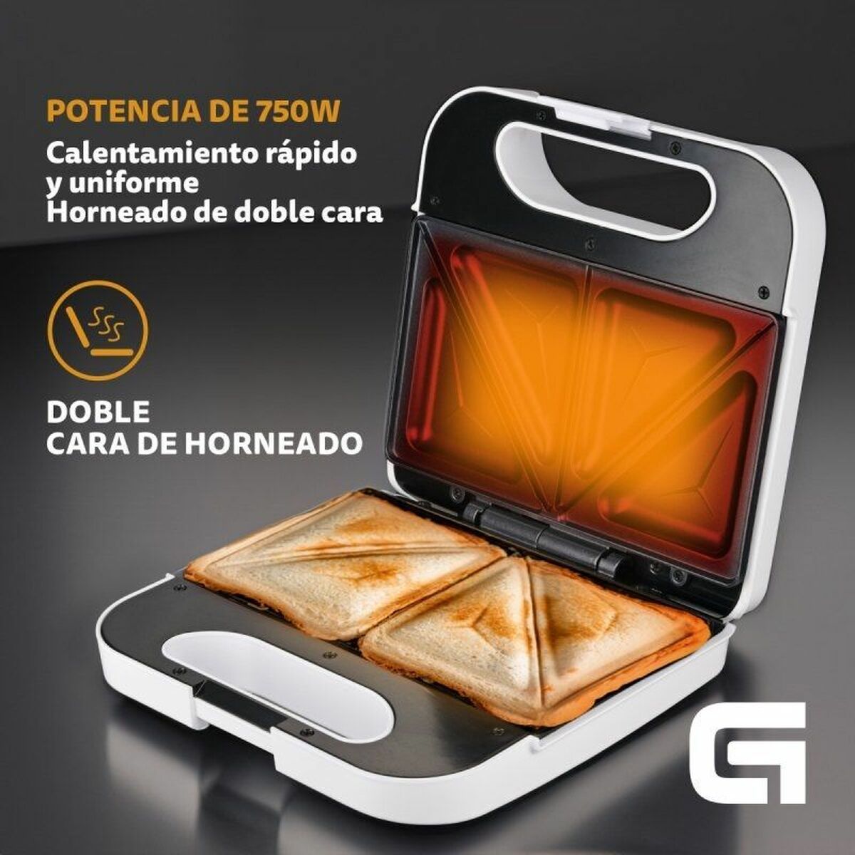 Sandwichmaskine Grunkel SAN-CC BL Hvid 750 W